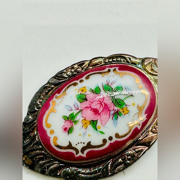 Vintage Floral Enamel Silver Spoon - Picture 6 of 9